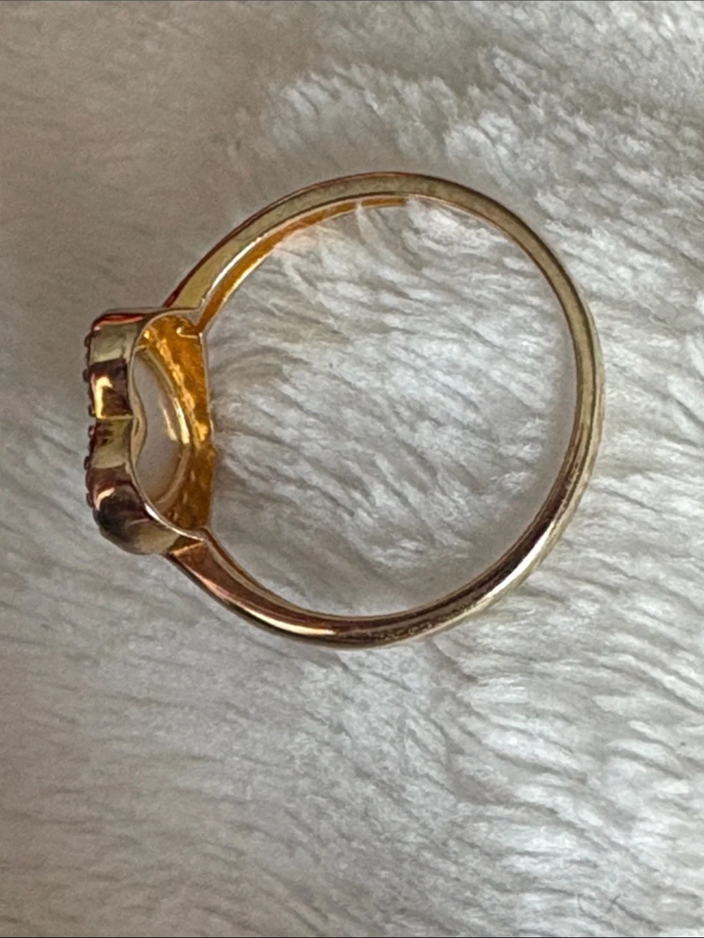GP Gold Plated 925 Heart Mother-of-Pearl Ring with CZ Halo Size 7